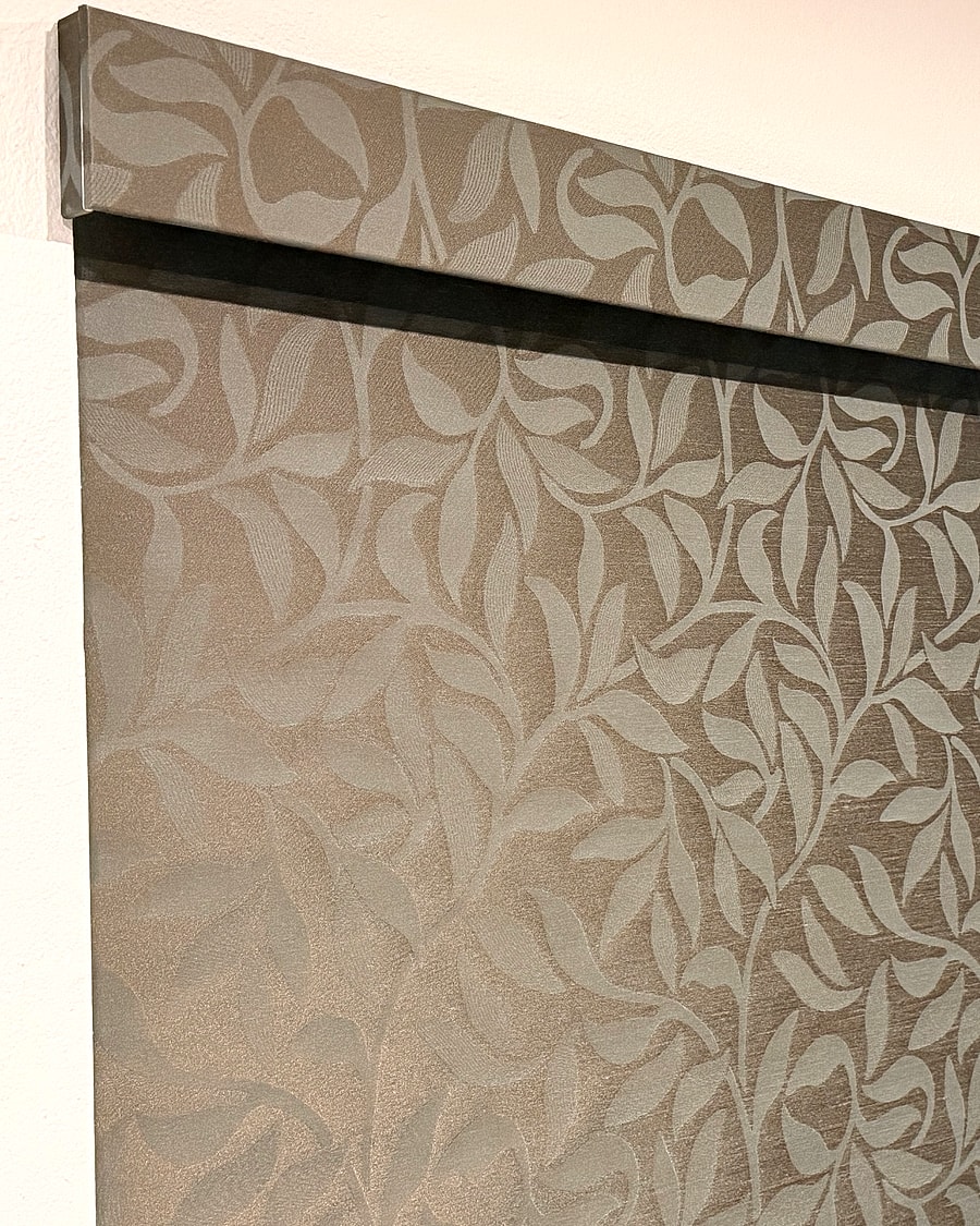 Patterned roller shades installed in a Ventura County home