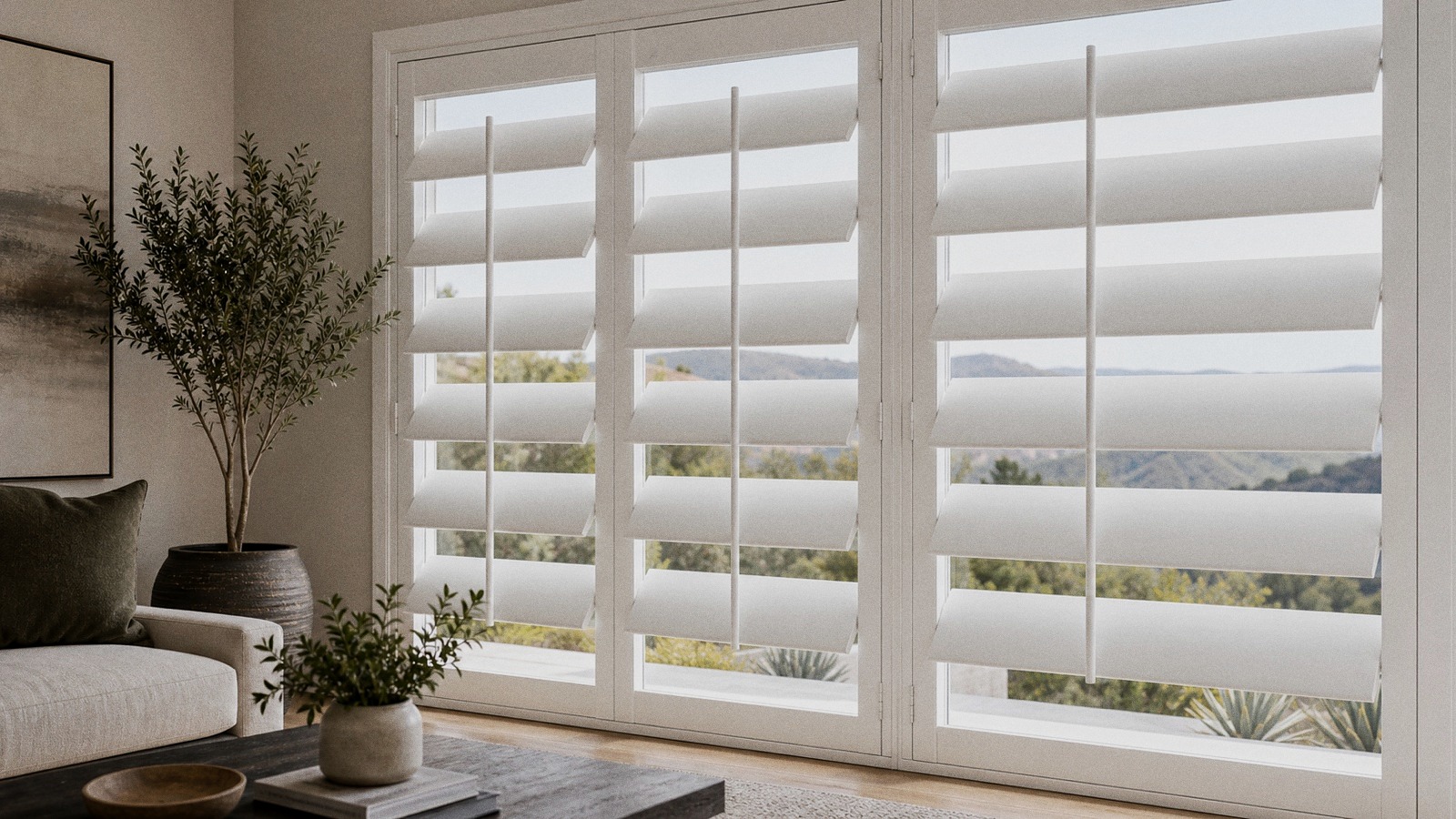 Extra large 5 1/2 inch plantation shutter louvers on oversized windows
